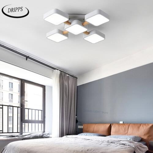 Nordic solid wood living room chandelier bedroom LED ceiling lamp childrens room ceiling lamp hotel lighting lamp factory direc