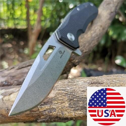 Folding Knife G10 Handle D2 Blade Ceramic Ball Bearing Knives - Good for Hunting Camping Survival Outdoor and Everyday Carry