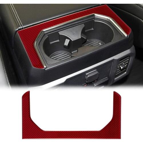 Compatible with Carbon Fiber Rear Armrest Box Panel Trim Cover Interior Accessories for Ford F150 2015 2016 2017 2018 2019 2020