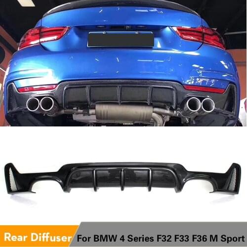 Carbon Fiber / FRP Rear Bumper Lip Spoiler For BMW 4 Series F32 F33 F36 M Sport Only 2014 - 2017 435i 420i Rear Diffuser Spoiler