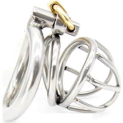 Super Small Male Chastity Device 35MM Adult Cock Cage With arc-shaped Cock Ring Sex Toys Stainless Steel Chastity Belt A224