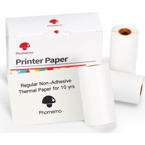 Phomemo Thermal Sticker Paper for Phomemo M02/M02 Pro/M02S/M03 Pocket Printer 50mm x 3.5M Diameter 30mm 3 Rolls/Box
