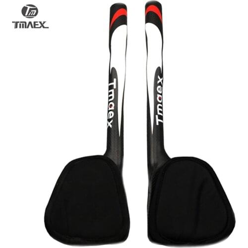 TMAEX Cycling Full Carbon Fiber Road Bicycle Handlebar Highway Rest Carbon Handlebar TT Bike Handle Bars Trial TT Bar Red
