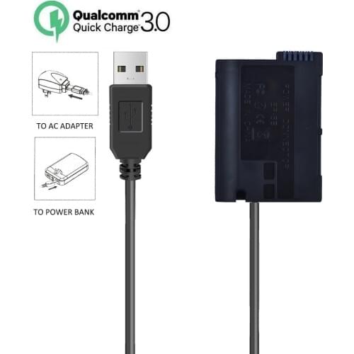 EN-EL15a Dummy Battery Charger Power Bank USB Cable For Nikon D500 D610 D7000 D7100 D7200 D750 D7500 D800 D800E D810 Camera