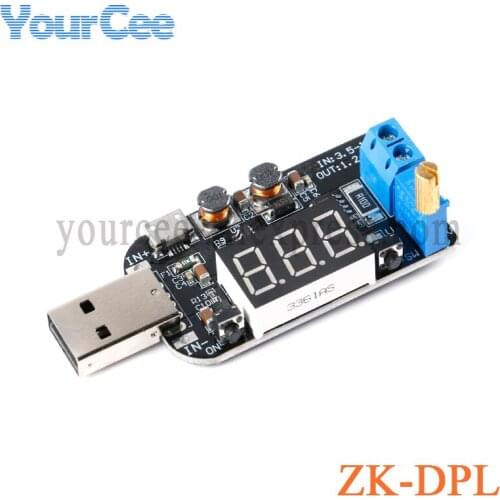 ZK-DPL Current USB Micro USB 5V to 3.3V 9V 12V 18V 24V Adjustable Buck-Boost Power Supply Voltage Regulator Module LED Display