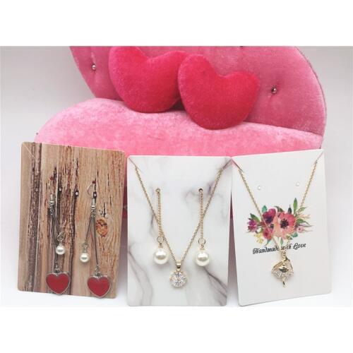 10Pcs/lot 9x6cm Kraft Jewelry Cards Paper Earrings Card Necklace Display Packaging Cards Tags Can Custom Logo