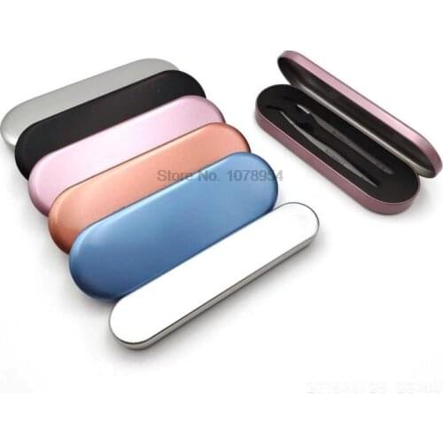 100pcs Portable eyelash tweezer storage box lash tweezers case with Lining