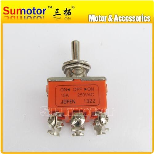 15A 250V Toggle Switch motor reversing Controller, reverse Rocker switches, 6-Pin 6 Screw Terminals DPDT ON-OFF-ON TK0263