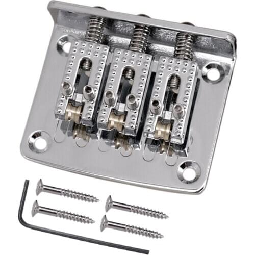 3 String Guitar Ball String Bridge Bridge Pull String Hard Tail Guitar Bridge Tail 3 String Guitar Replacement Silver