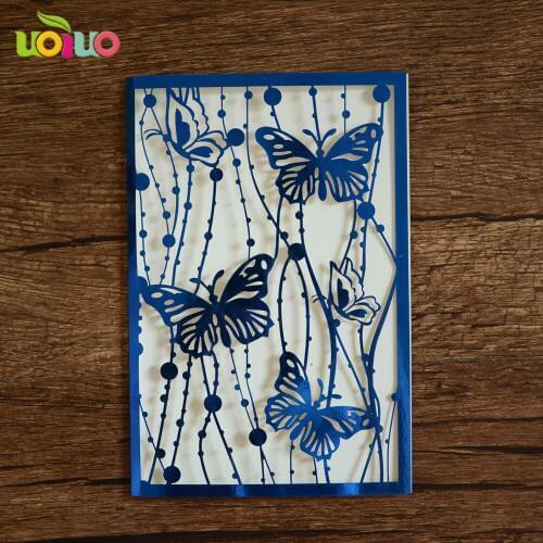50pc Laser Cut metallic blue Wedding Invitation Card Paper Invitation Wedding Decoration Mariage Favors