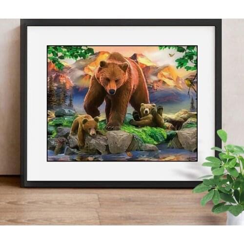 5D DIY Diamond Painting Bear Diamond Mosaic Picture Of Rhinestones Diamond Embroidery Cross Stitch Cartoon Home Decor
