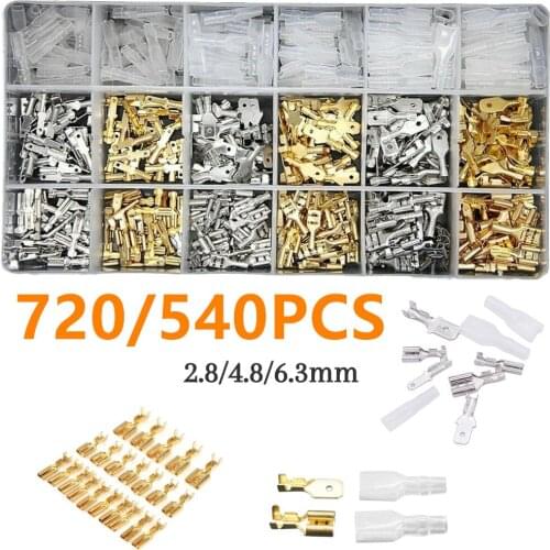 720Pcs Female Male Electrical Spade Wire Butt Connectors Lugs Battery Starter Cable Splice Crimp Terminals Assortment Kit