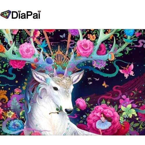DIAPAI 100% Full Square/Round Drill 5D DIY Diamond Painting "Animal deer" Diamond Embroidery Cross Stitch 3D Decor A18831
