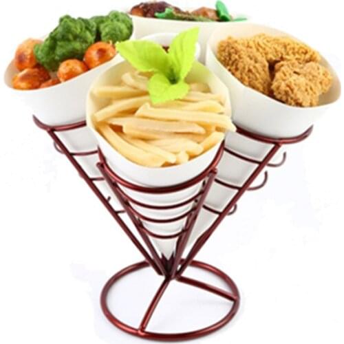 American small snack platter conical shelf French fries rack fried chicken rack Snack rack Snack tray serving tray snacks plate