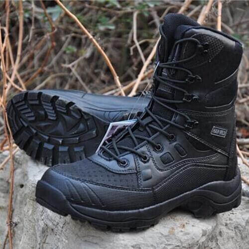 Tactical Military Men Boots Waterproof Work Safety Shoes Outdoor Hunting Climbing Non-Slip Breathable Leather Ankle High Shoes