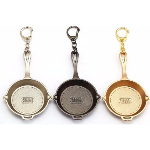 Game Playerunknown Battlegrounds PUBG Metal Big Pans Model Keychain PUBG Key Holder Men Jewelry Chaveiro For Christmas HC12586