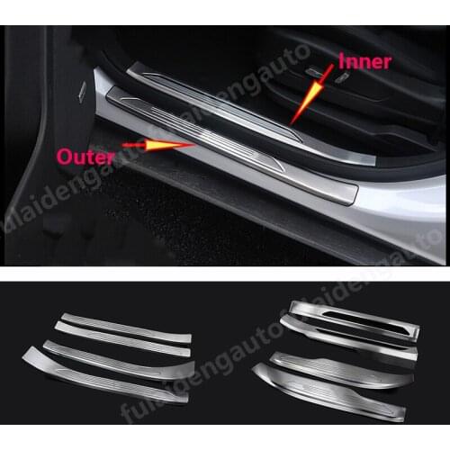 For Cadillac XT5 2016-2020 Silver titanium Welcome Pedal Door Sill Scuff cover Trim Car Styling Accessories