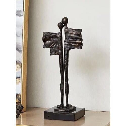 Home Decor Abstract Figure Sculpture Home Decoration Accessories Creative Desktop Ornaments Statue Lovers Gift Retro Nostalgia