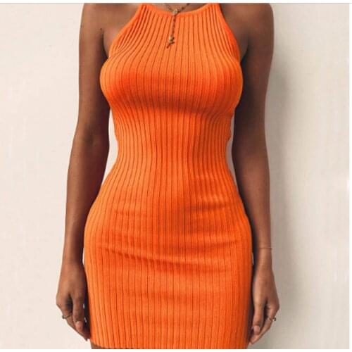 Brief Womens Sexy Summer Sleeveless Spaghetti Strap Slim Mini Short Knitted Bodycon Mini Dress Sundress Clothes