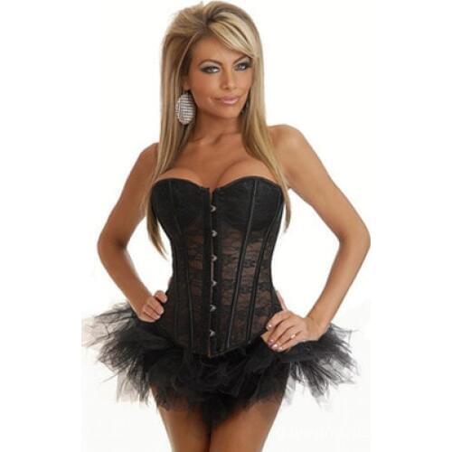 Sexy Hollow out overbust Corset Spiral steel boned lingerie lace Jacquard Clothing Waist Trainer Bustier S M L XL XXL