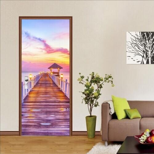 Creative environmental protection 3D sea corridor door stickers