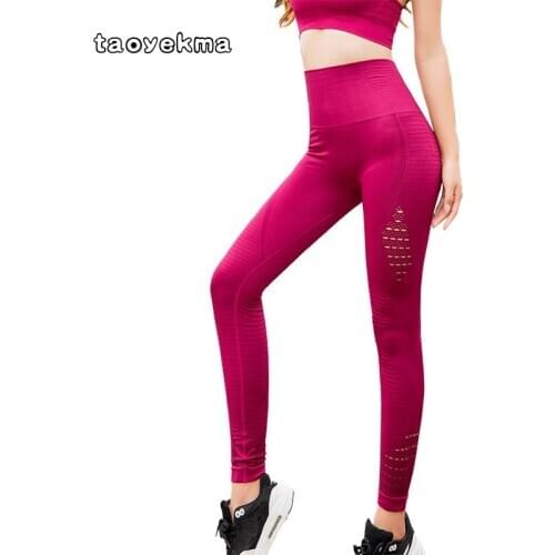 Yoga Pants for Women Gym Legging High Waist Hollow Out Yoga Running Pants Leggings Woman Seamless Leggings Fitness Pants