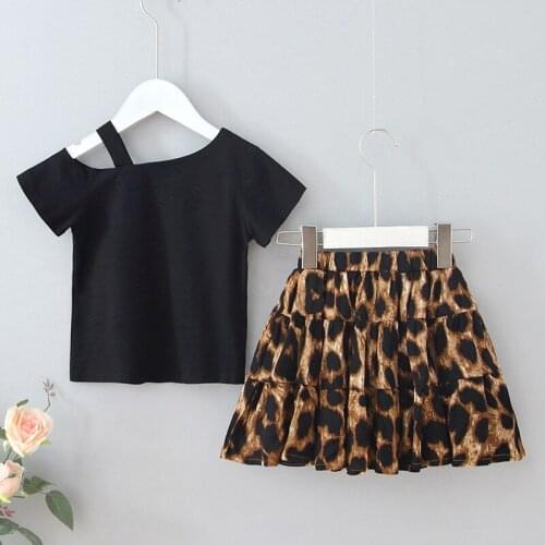 Summer Girl Dress Leopard Print Children Dress Kids Clothes