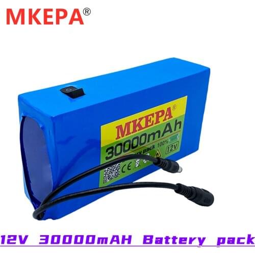 100% Latest Upgrade 12v 30000mAh Lithium-ion Battery Pack DC 12.6V 30Ah Battery with EU Plug Free Shipping