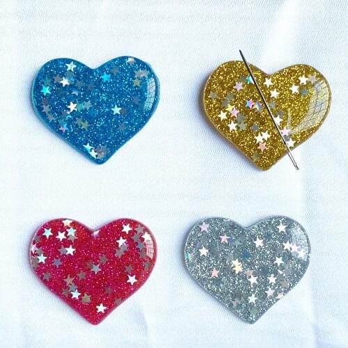 Needle Minder Magnetic for Cross Stitch Heart Star Needle Holder for Modern Embroidery, Needlework