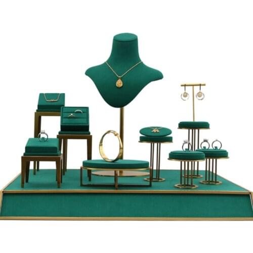 Metal Jewelry Props Ring Earrings Necklace Watch Jewelry Display Shelf Jewelry Shop Window Display Props Velvet jewelry display