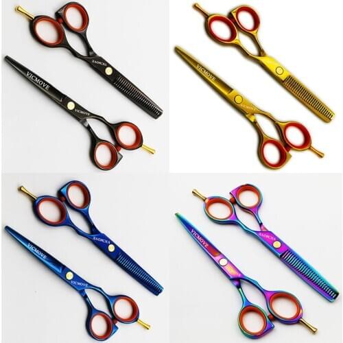 5.5" Hair Scissors Professional Hairdressing Scissors Set Cutting+Thinning Salon Barber Shears 4 Colors Available