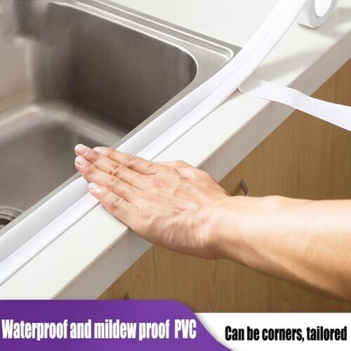 Home Bathroom Bathtub Kitchen PVC Wall Stickers Art Sealing Strip Sealant Tape Mildew Resistant Waterproof Sealing Tape
