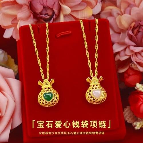 NATURAL GREEN EMERALD PENDANT NECKLACE 14K GOLD WOMEN WEDDING ANNIVERSARY NECKLACES HEART STONE JADE GEMSTONE JEWELRY GIFTS