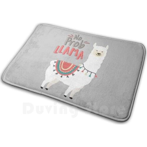 No Probllama Soft Non-Slip Mat Rug Carpet Cushion Llama Llama Pun No Problem No Probllama Llama Cute Pun Cute Animal