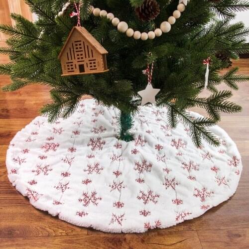 New Christmas decorations white plush Christmas tree skirt sequin embroidered tree apron Christmas tree ornaments tree skirt