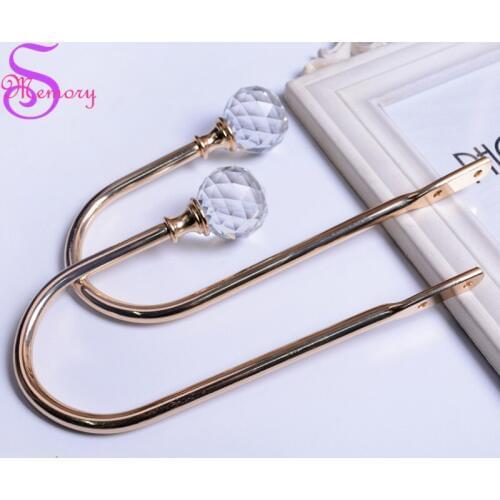 NEW U Style Crystal Curtain Tie Back Metal Tieback Holders Wall Hooks Hanger Home Decor