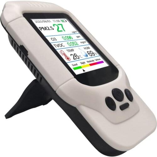 Determination of ozone concentration and temperature and humidity after disinfection by handheld LCD detector TVOC PM2.5