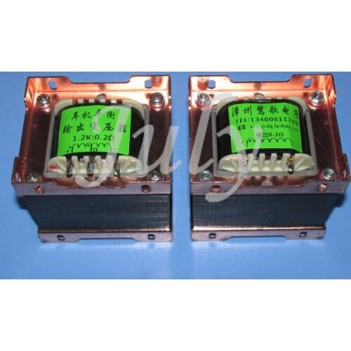 A pair of 1.2K: 0.2Ω single-ended push-pull output transformers, aluminum ribbon low-impedance headphone output transformers
