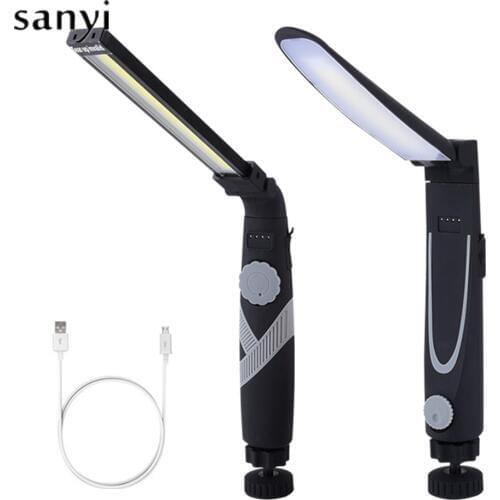 Dimmable COB Folding Working Light with Magnet LED Multi-function Lamp USB Charging for Camping Outdoor Portable LED Flashlight