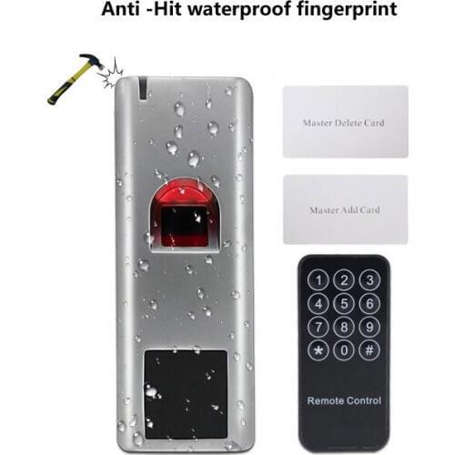 RFID Fingerprint Access Control with remote control IP66 waterproof Anit-Hit support ID card /finger can as reader WG26 output