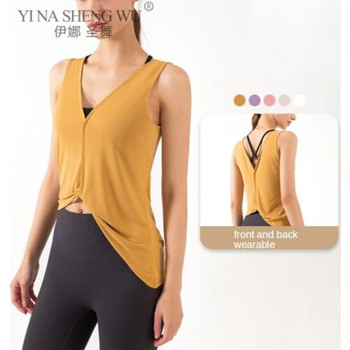 Yoga Shirt Women Shirt Quick Dry Sports Shirts Gym Top Womens Two Ways to Wear Fitness Shirt Sleeveless Sports Top Yoga Vest