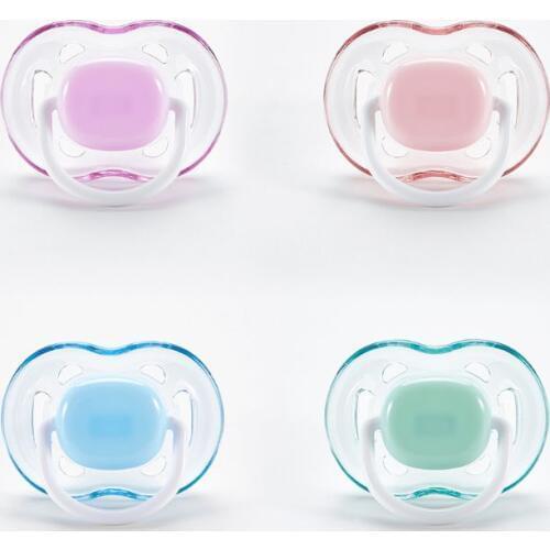 Baby Silicone Pacifier Soothing Infants Bite Chew Supplies Newborn Comfort Appease Nipple Flat Teat Pacifiers P31B