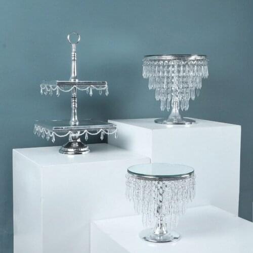 Nordic court style dessert table display shelf birthday cake plate wedding decoration luxury ornaments crystal plate