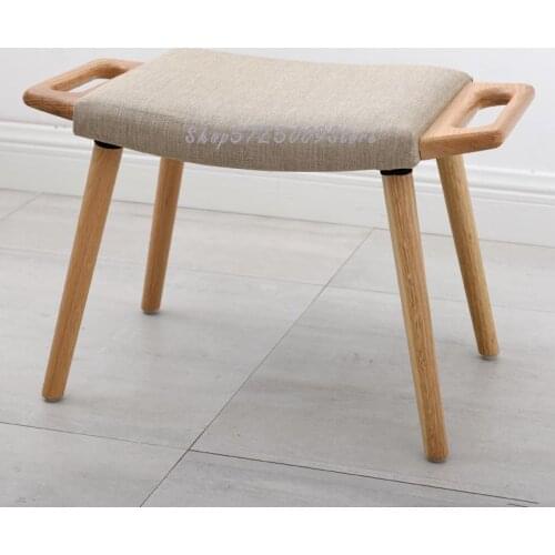 Nordic solid wood shoe changing stool, shoe stool, ottoman, dressing stool, fabric small stool, sofa stool, bench, household low