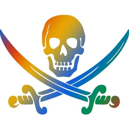 Skeleton Pirates Poster Surfboard Motorcycle Scratch-proof Car Sticker Windshield Bumper KK Vinyl Cover Waterproof PVC