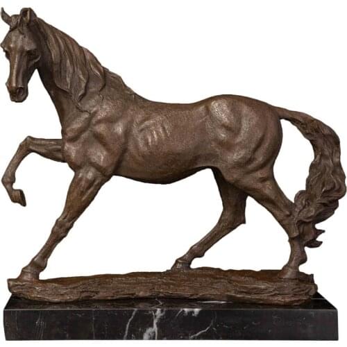 DW-200 Hurtling Horse Figurine Sculpture Hot Casting Bronze Animal Statue Antique Courser Statuette Art Home Decor Ornament