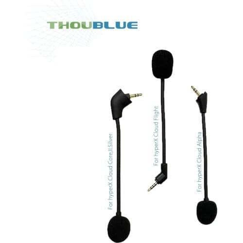 THOUBLUE Replacement Microphone For HyperX Cloud Core,II,Silver,Flight,Alpha Headphone Earphones Accessories