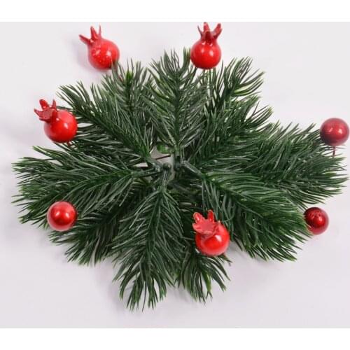 10Pcs Artificial Pine Needle Fake Pine Christmas Tree Wreath Decoration Accessories DIY Wedding Bouquet Decor Floral Arrangement