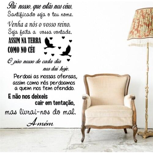 Decals Pai Nosso Que Estas Nos Céus Portuguese Quotes Vinyl Wall Stickers Mural For Livingroom Bedroom Decoration Poster RU2280