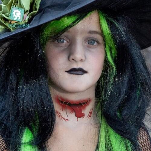 Temporary Tattoo Sticker Horror animal cat spider Wound Realistic Blood Injury Scar Tattoo Sticker Halloween Makeup Body Art